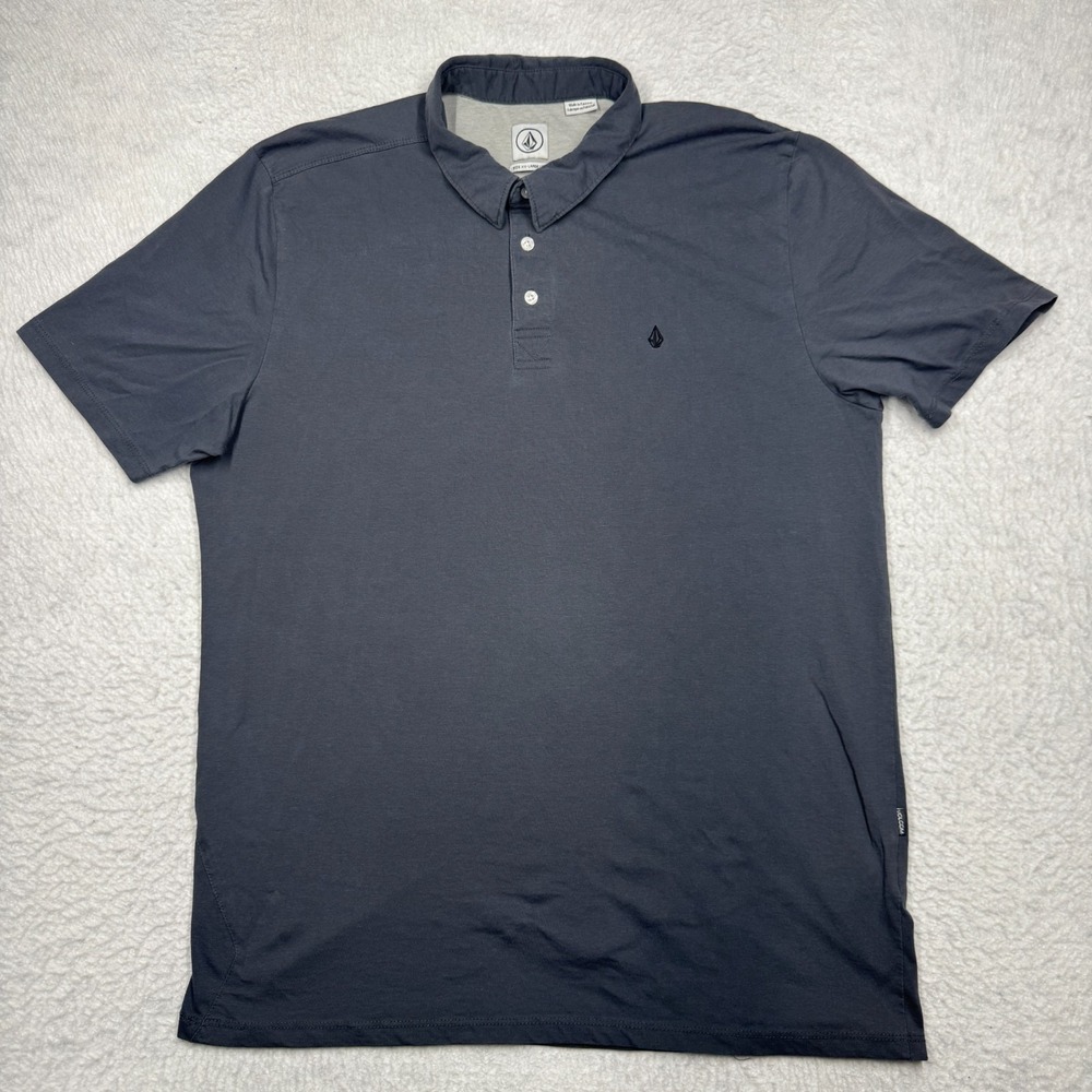 Volcom Polo Shirt Gray Short Sleeve Collared Logo Skate Men's Size 2XL XXL